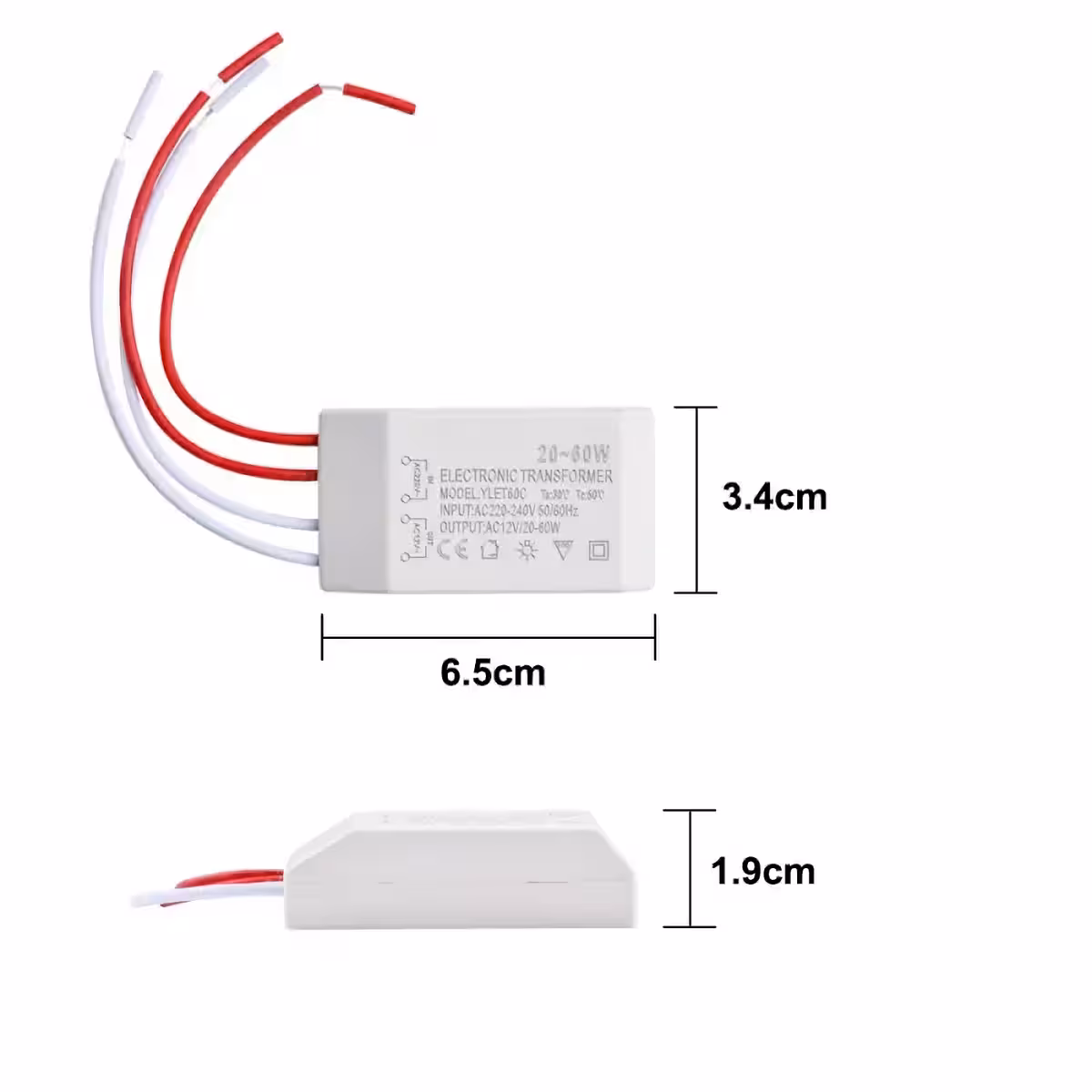Compact transformer for 12V AC lighting