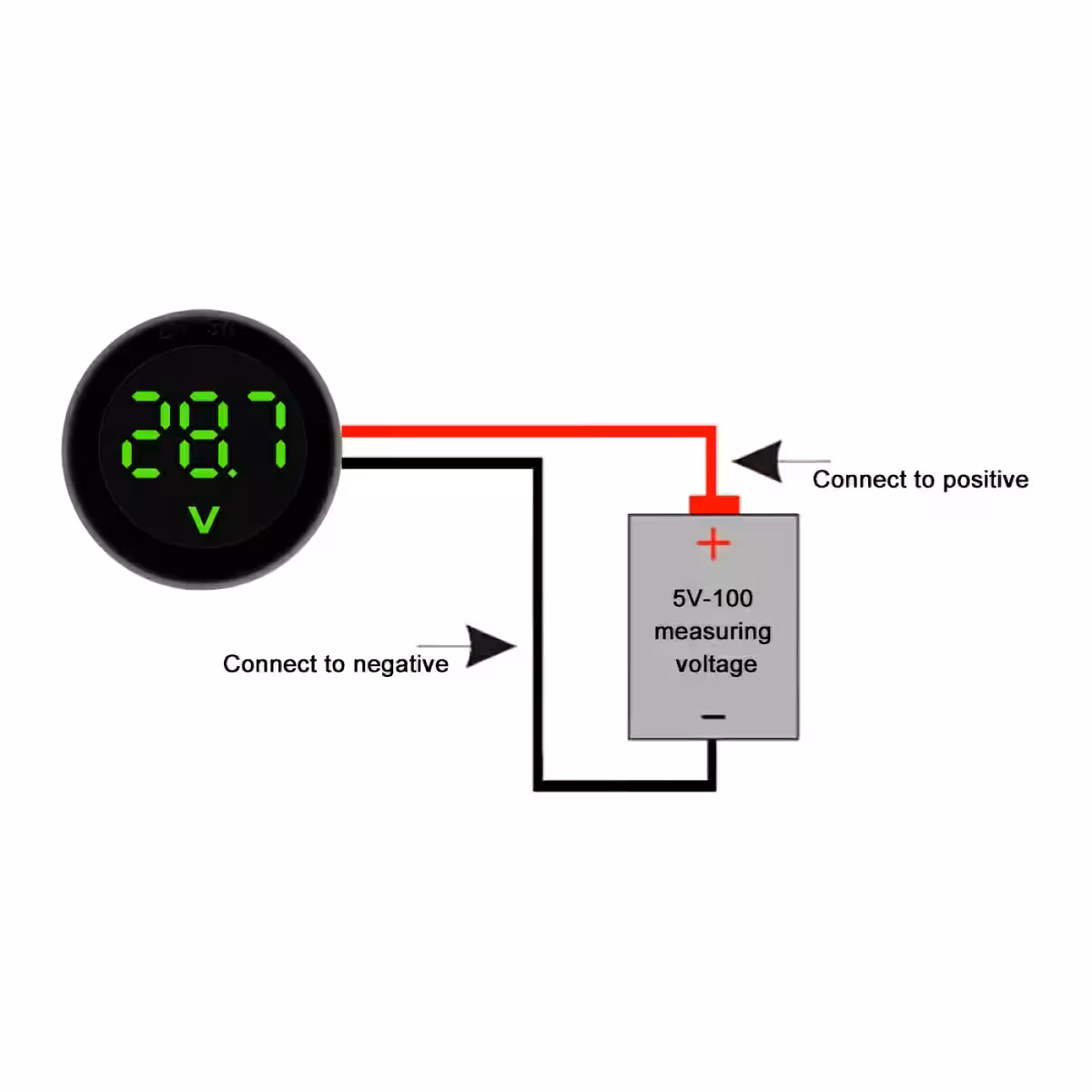 12V car battery voltage tester with digital display