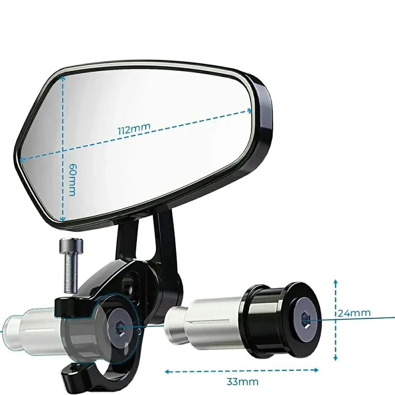 Sporty-looking mirrors mountable under handlebar