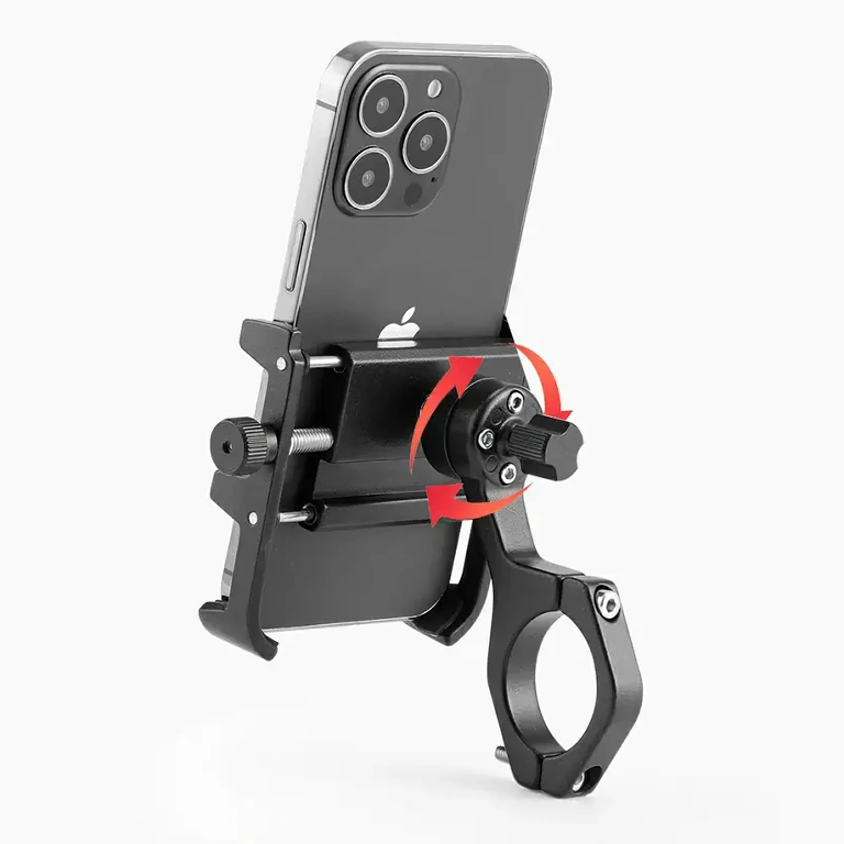 Rotating Phone Holder for ATV and Motorcycle 360° rotating handlebar mount, ideal for navigation on motorcycle or ATV