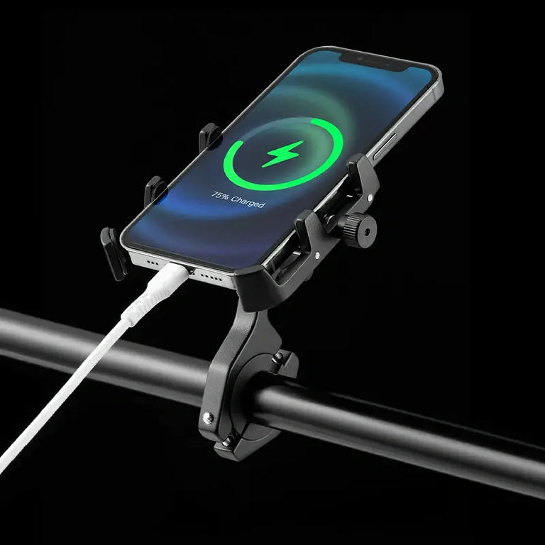 Secure Handlebar Phone Mount Phone mount with secure grip, ideal for rough terrain