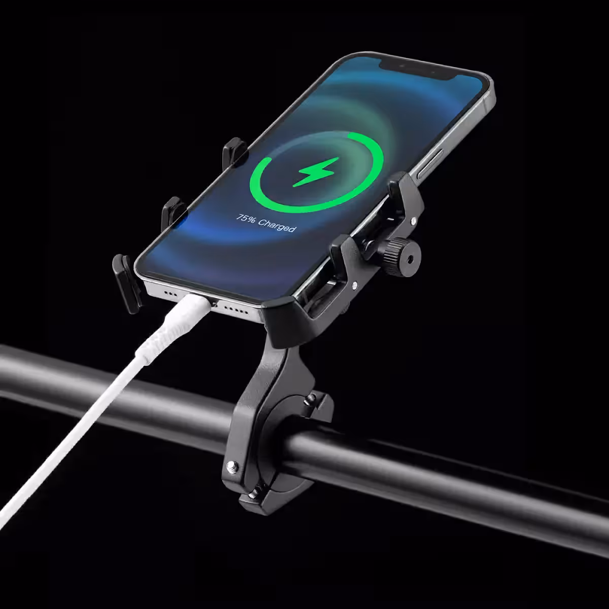 Phone mount with secure grip, ideal for rough terrain