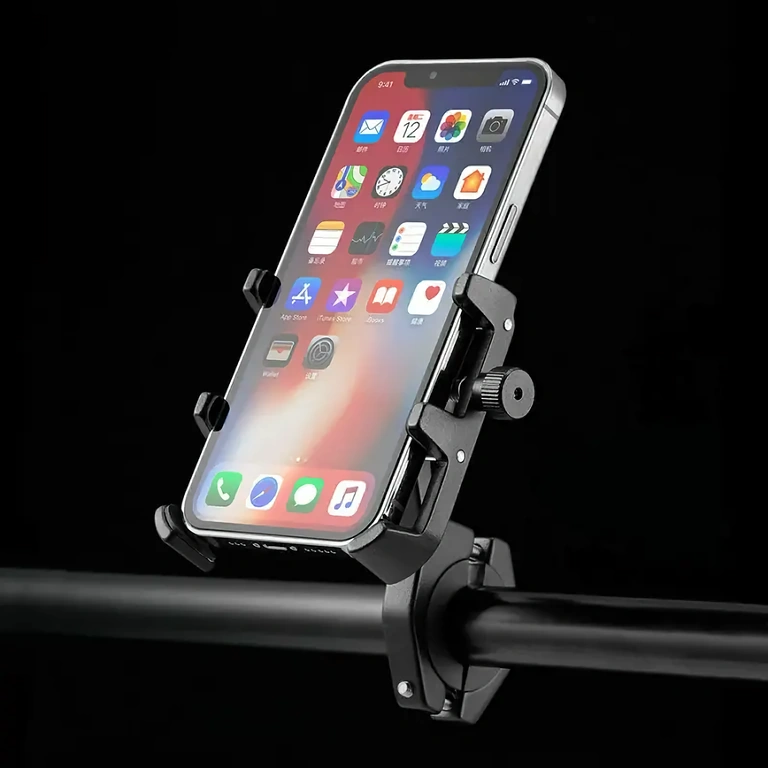 Shock-Absorbing Phone Holder for Motorcycle Anti-vibration system with protective pads for phone