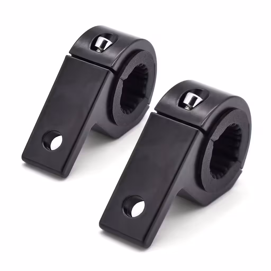 Set of 2 Universal Aluminum Mounts 22-32mm for Accessories – Spotlights, Cameras, Mirrors for Scooter, Bike, Moto, ATV
