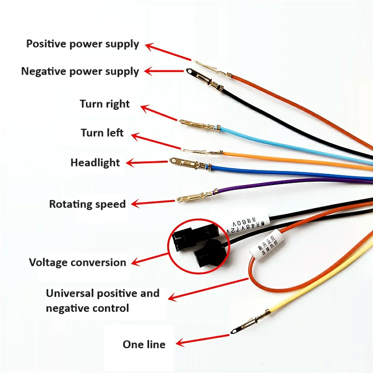 LCD Display with Connection Cables Included Connectors and wires for installing the display on scooter