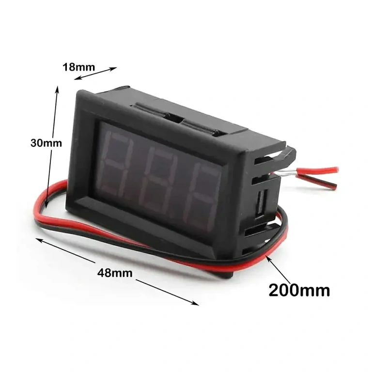 Compact digital voltmeter, ideal for electrical panels