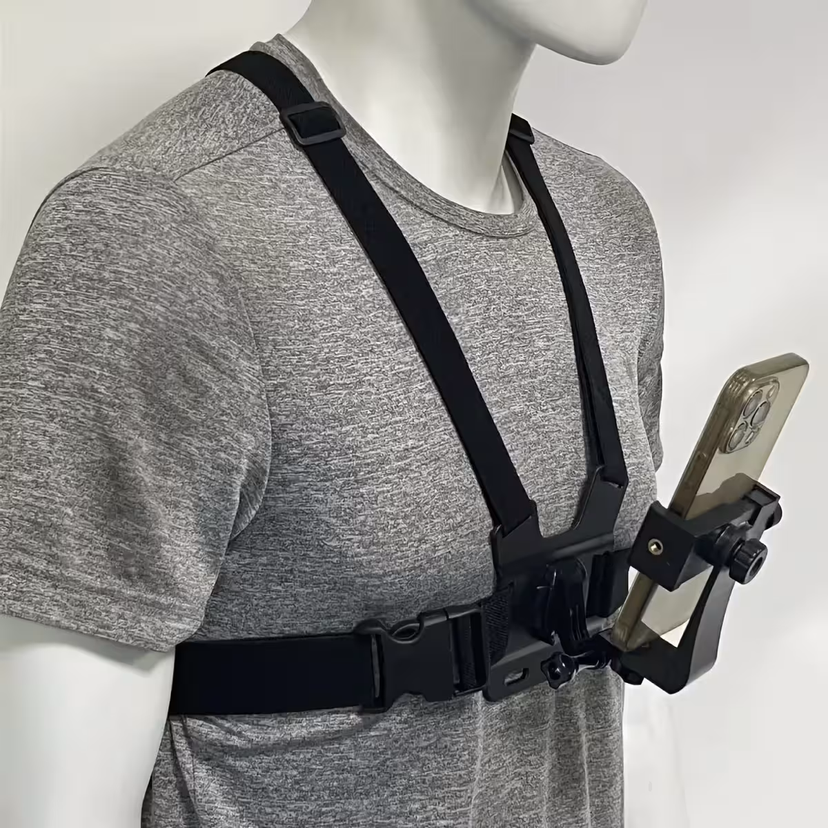 Ergonomic phone mount with comfortable straps