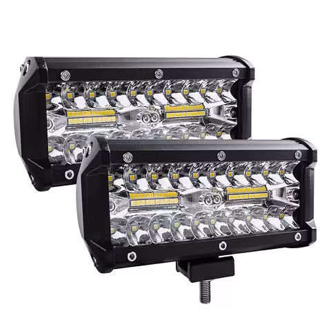 Set of 2 LED BAR Auto Spotlights 240W – 24000LM, 12V/24V for Tractor, Truck, ATV, Offroad