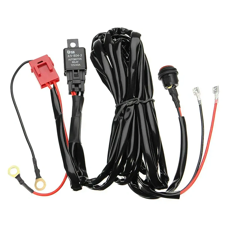 Wiring with 40A relay and illuminated switch for LEDs