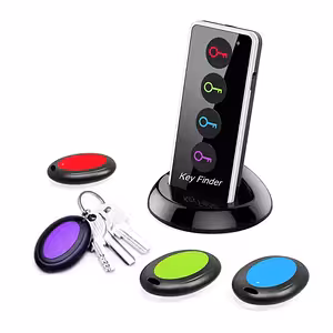 Key Finder Device with Remote – Alarm Key Locator, 4 Anti-Loss Keychains