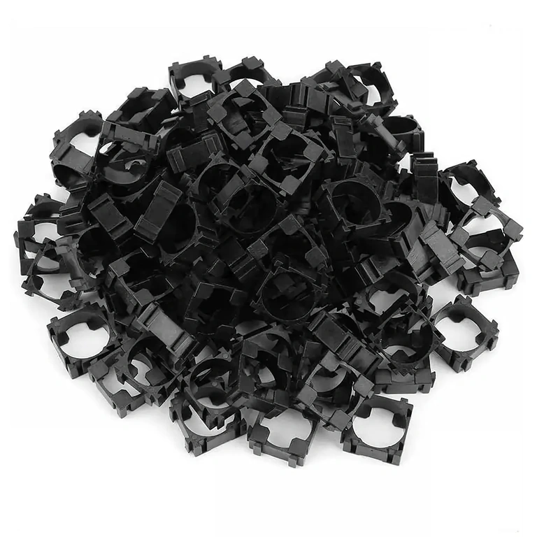 Large set of 100 modular holders for securing 18650 cells
