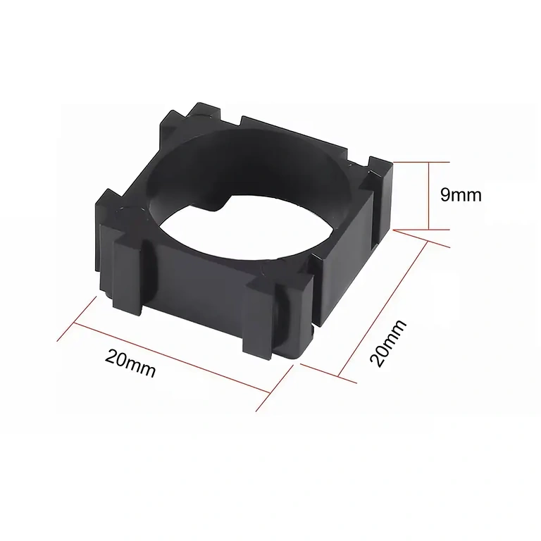 Technical diagram with dimensions of modular 18650 battery holder