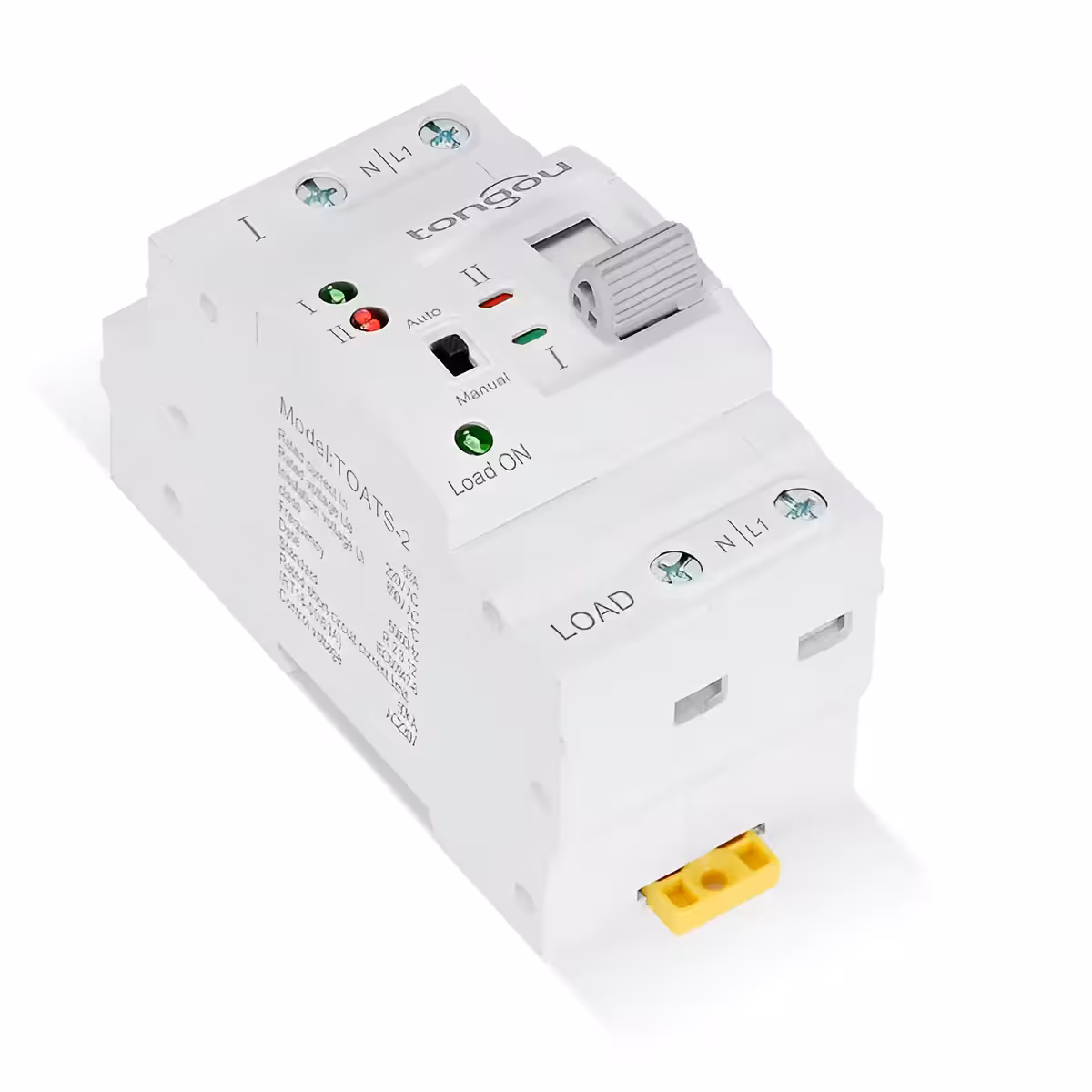 Close-up of ATS connection terminals