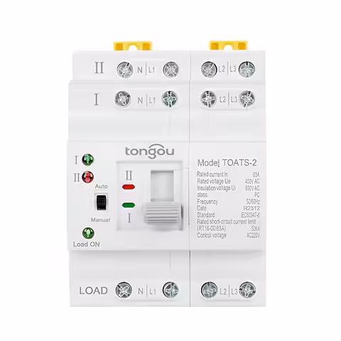 Three-Phase ATS Automatic Transfer Switch Manager for Photovoltaic Panels and Backup Source