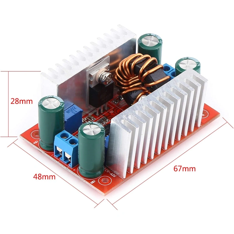DC 400W Step-up Boost Module dimensions Diagram with exact dimensions of DC 400W Step-up Boost module