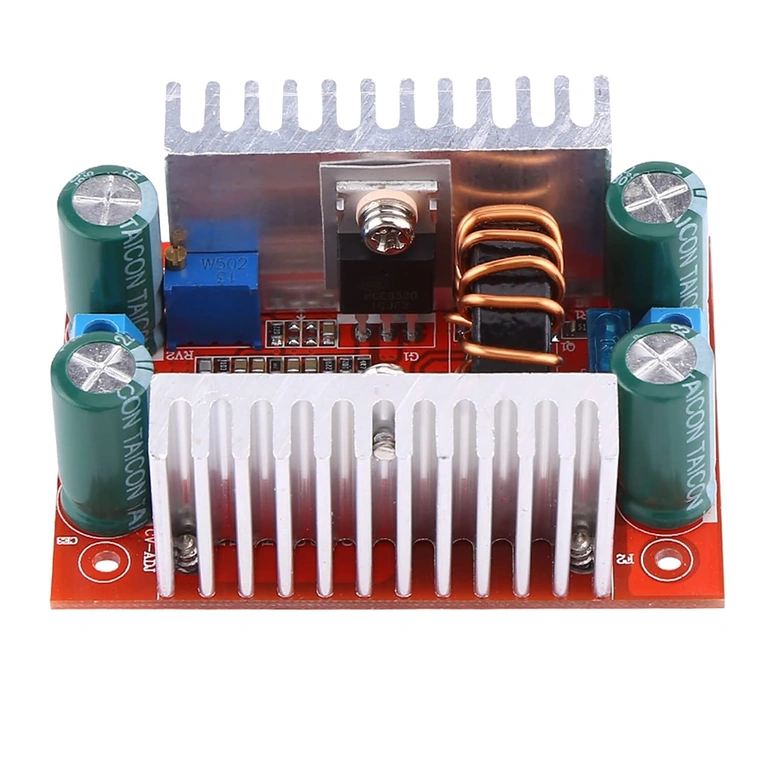 DC 400W Step-up Boost Module – side view Side view of DC 400W Step-up Boost module, highlighting casing and components