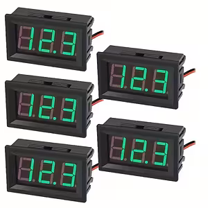 Set of 5 Digital Panel Voltmeter 5V–120V DC