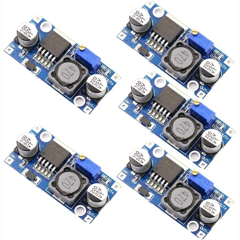 Set of 5 LM2596S 3A step-down voltage regulators, input 3.2–40V, output 1.23–30V