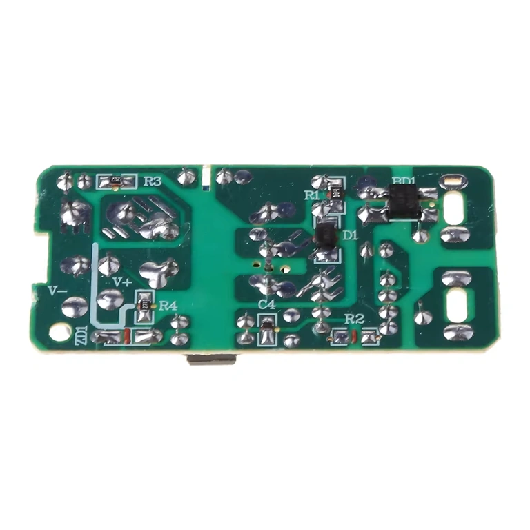 Rear view of 12V 1A power board with visible connections