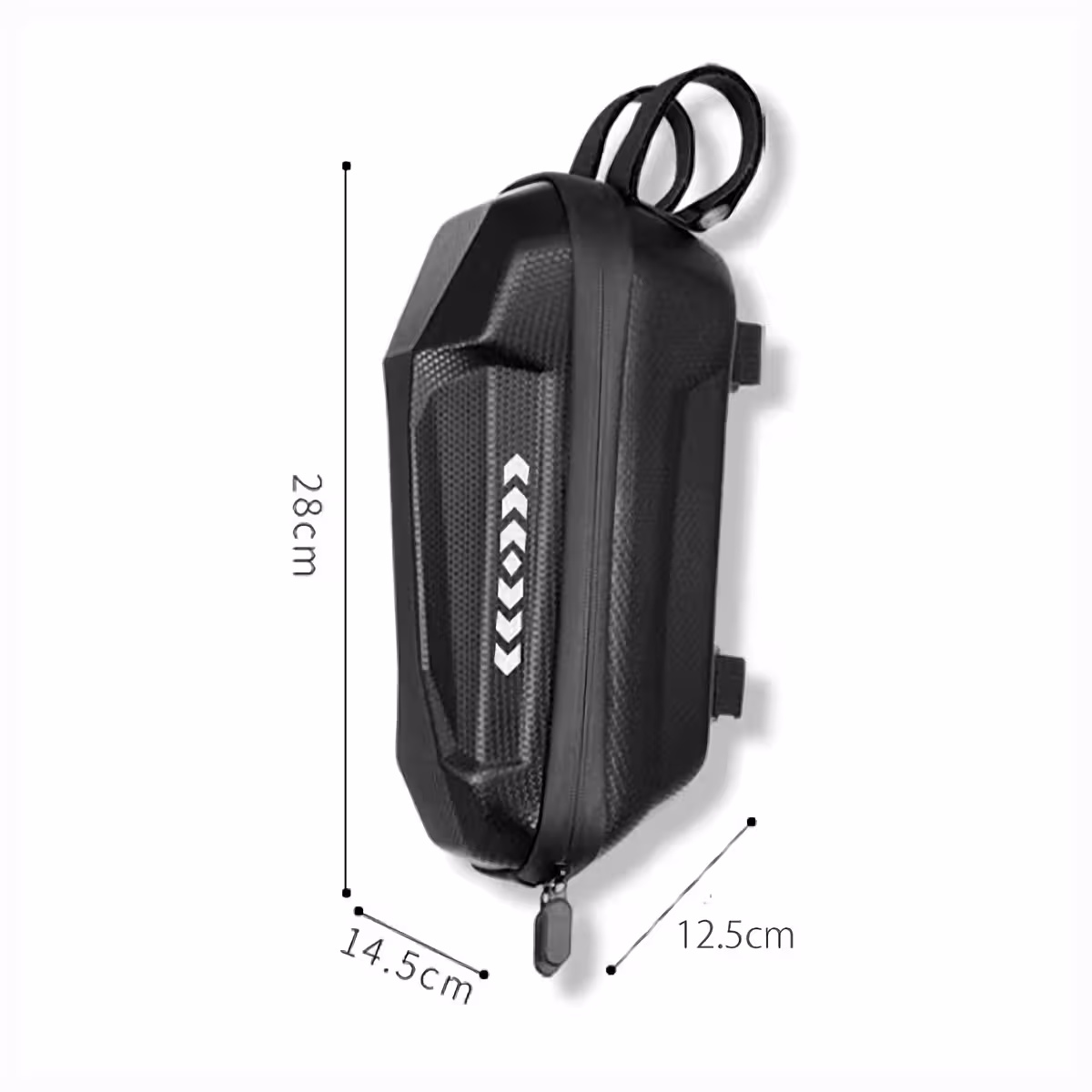 Image with exact dimensions of scooter bag