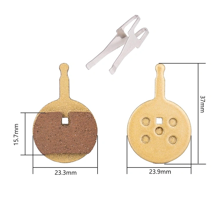 Copper brake pads with dimensions 37 x 24 x 4 mm
