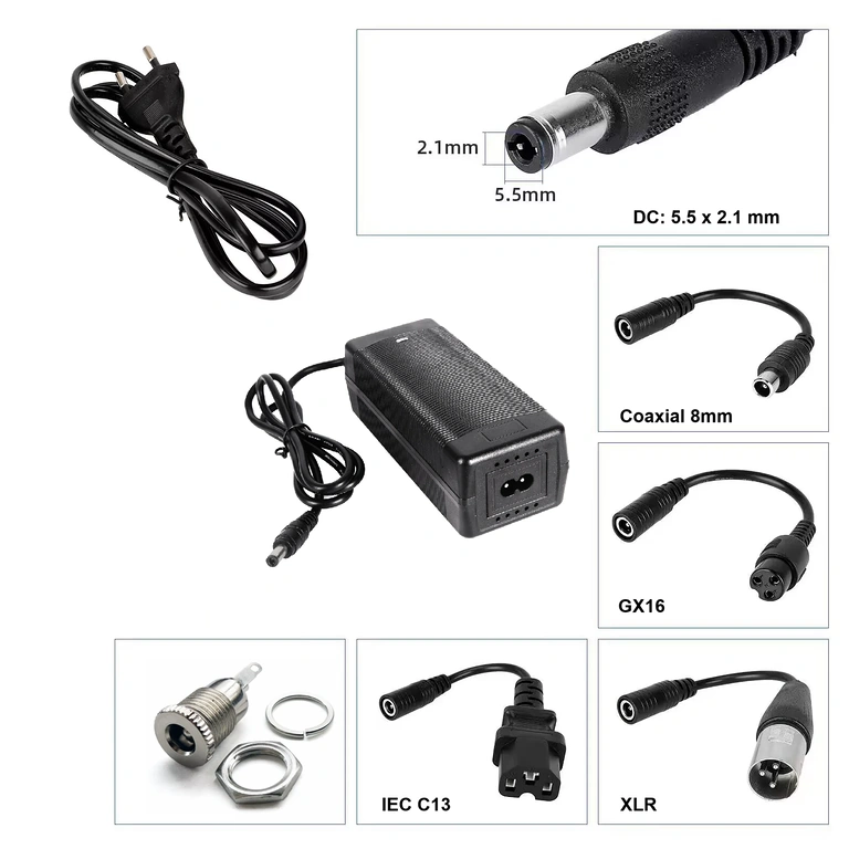 Charger with IEC C13 Plug 60V–67.2V 2A charger with IEC C13 connector for CityCoco, Harley scooters and tricycles