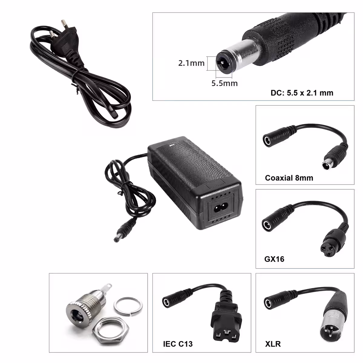 60V–67.2V 2A charger with IEC C13 connector for CityCoco, Harley scooters and tricycles