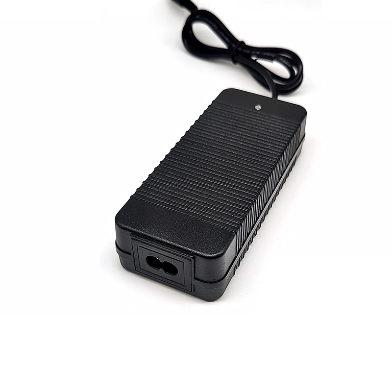 24V Li-Ion Charger – Side View 24V 2A charger – side view with silent fan and compact design
