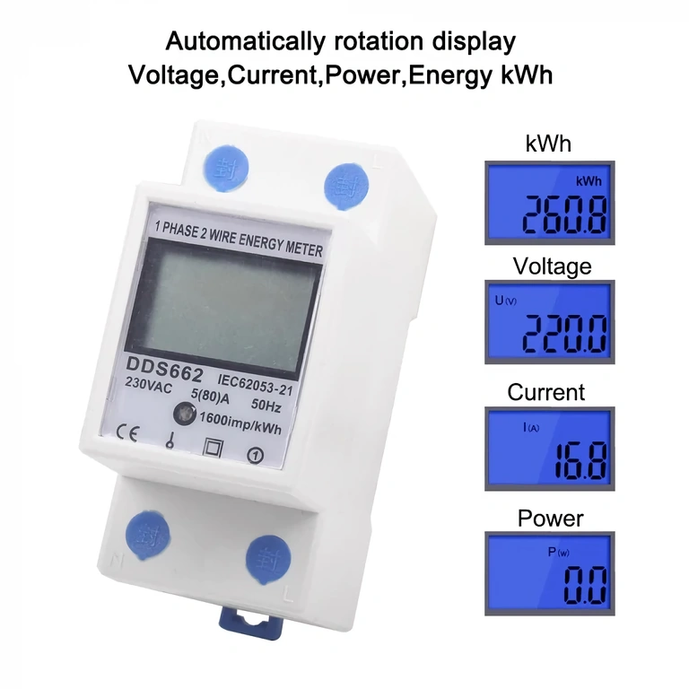 Digital meter for monitoring energy consumption, voltage, current, and power