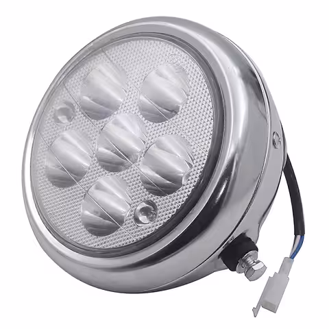 Round LED Headlight 5 Inch for Electric Scooter, Motorcycle, Citycoco and Harley – 12V–80V Lighting