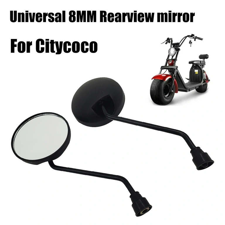 Set of Mirrors for Electric Scooter Set of Universal Rearview Mirrors for Electric Scooters, 8mm, Durable and Easy to Install