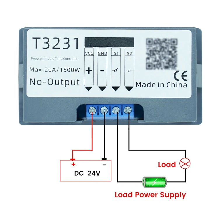 Electronic Board of Cyclic Relay with Connection Terminals and LED Display