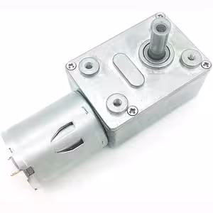 Front View of 12V GY-370 Gear Motor with Worm and Self-Locking