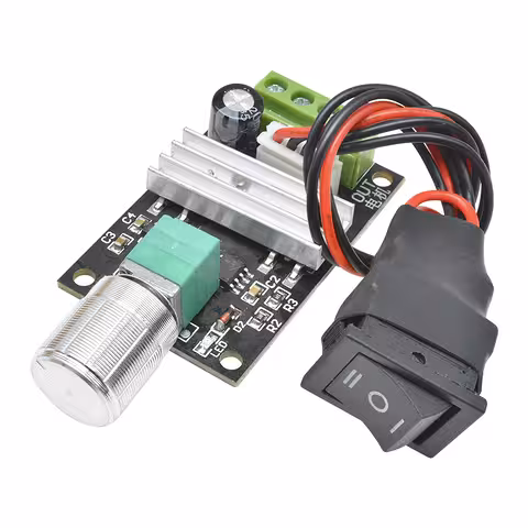 DC Motor Controller 6V 12V 24V 3A – PWM Speed Controller with Direction Switch