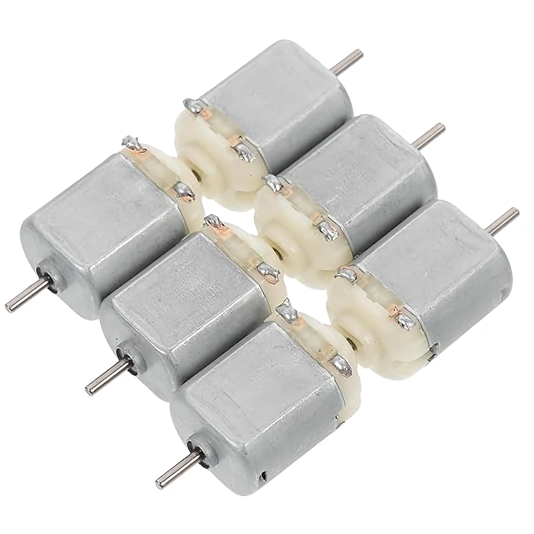Set of 6 Mini 130 DC Motors in Packaging