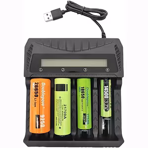 Universal 18650 Charger with LCD Display – Front View