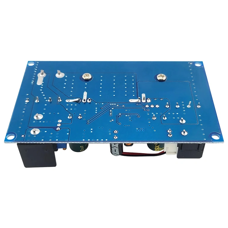 Detailed Rear View of DC-DC Step-Down 600W 25A Converter, Showing Connectors and Cooling Elements