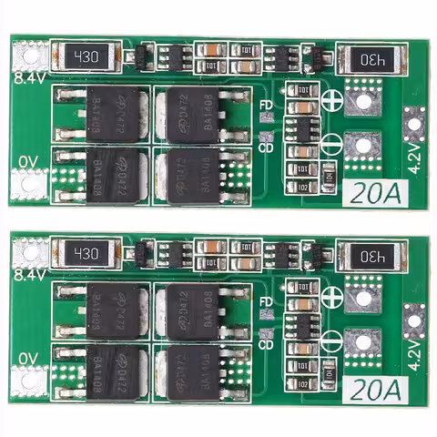 Set of 2 – BMS Module 2S 20A 7.4V with Balancing – Protection Board