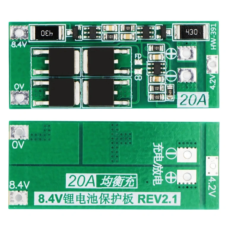 Visual Arrangement of Two BMS 2S 20A Modules, Ideal for Presenting Complete Set