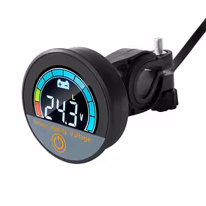Circular Digital Indicator for Battery Percentage and Voltmeter, Compatible with Electric Bike, Scooter, and E-Scooter, Li-ion and LiFePO4