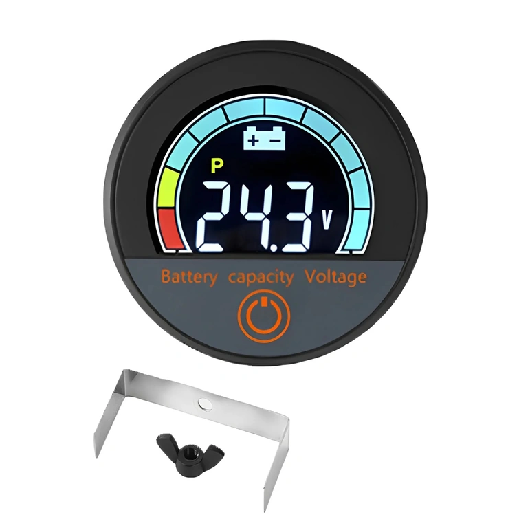 Circular Digital Indicator Module, Battery Percentage and Voltmeter Display, Compatible with Li-ion and LiFePO4 12V–72V for Bike, Scooter, and E-Scooter