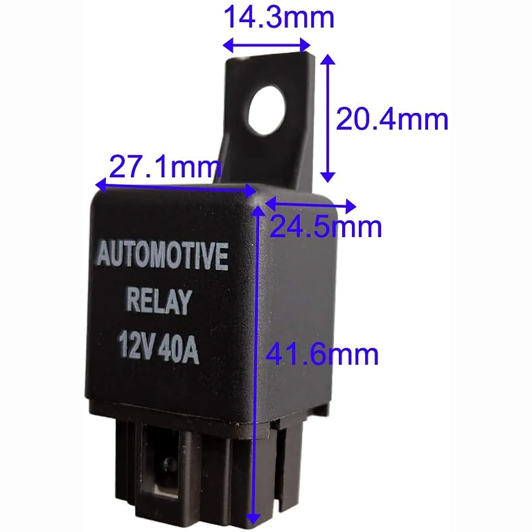 Dimensions and Measurements of 12V 4-Pin Automotive Relay