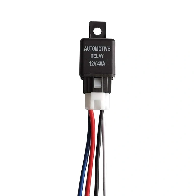 12V 4-Pin Automotive Relay 40A with Socket – Clear Front View
