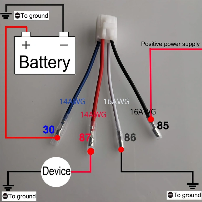 Wiring Diagram for 12V 4-Pin Automotive Relay