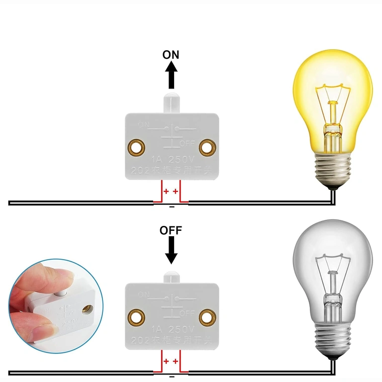 Cabinet Switch in Pressed Position