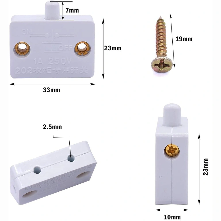 Recessed Dimensions of Cabinet Door Switch