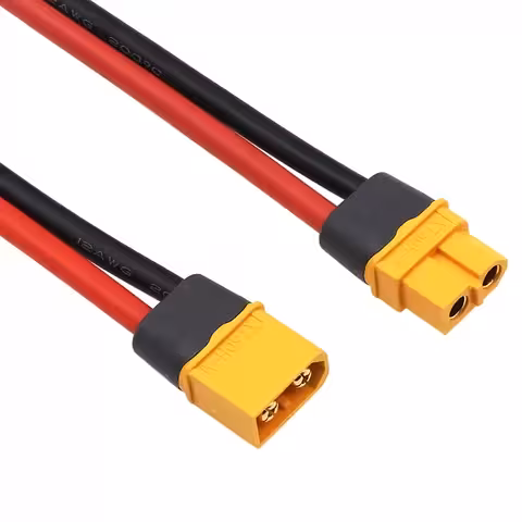 XT60 Connector Female + Male with 12AWG Cable 30 cm – XT60H Plug for High-Capacity Batteries