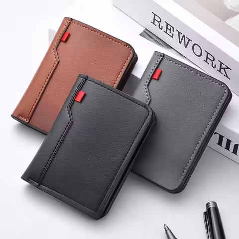 Leather Card and ID Wallet for Men and Women, with Space for Cash and Documents
