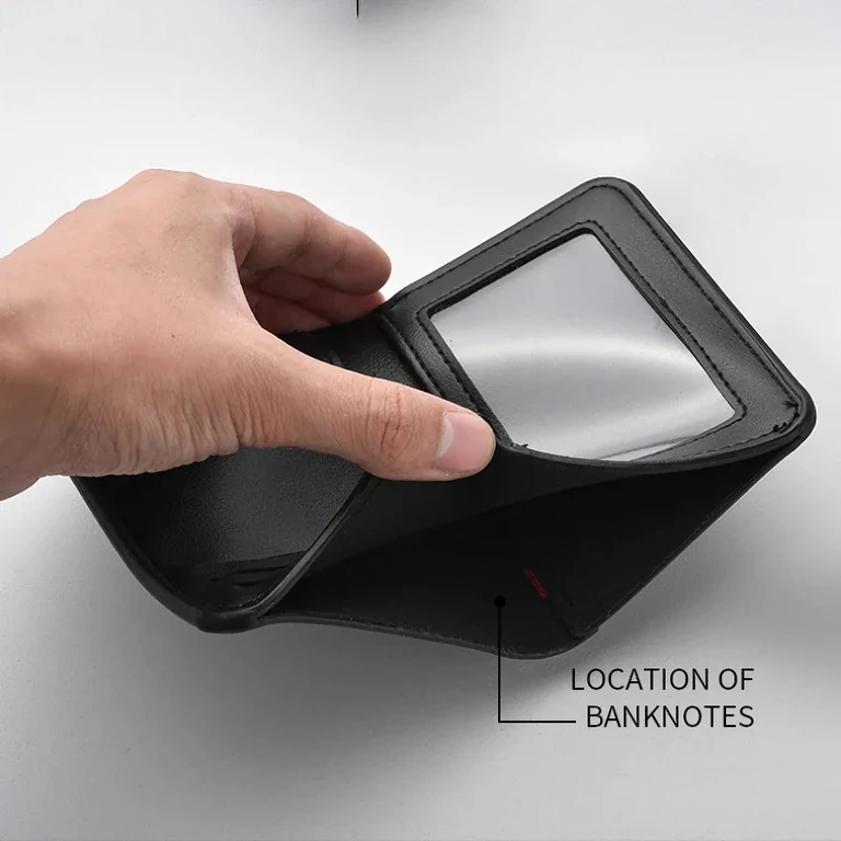 Slim and Elegant Natural Leather Wallet for Cards and ID, Handheld