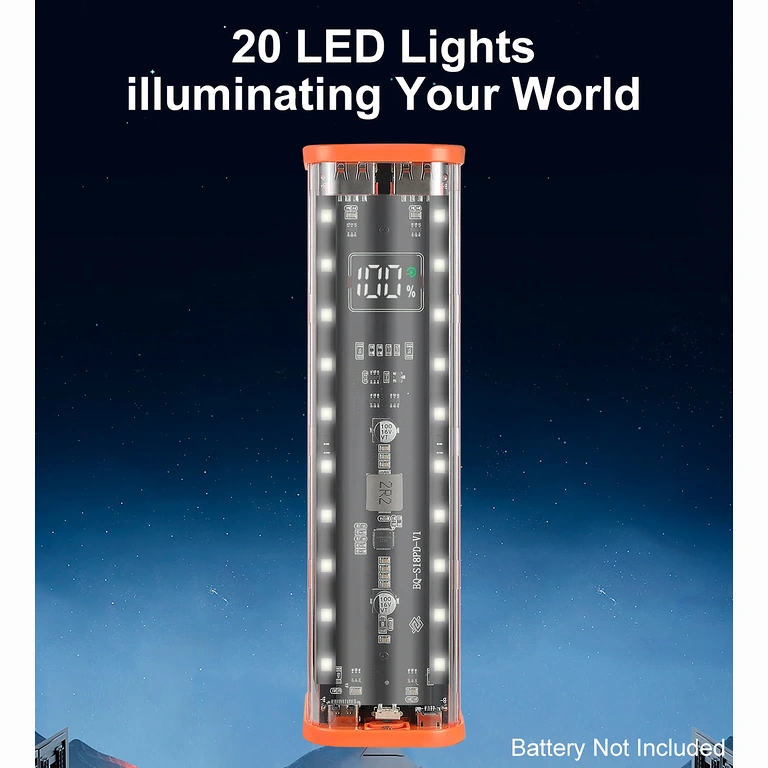 Built-In LED on Power Bank Case Activated by Button